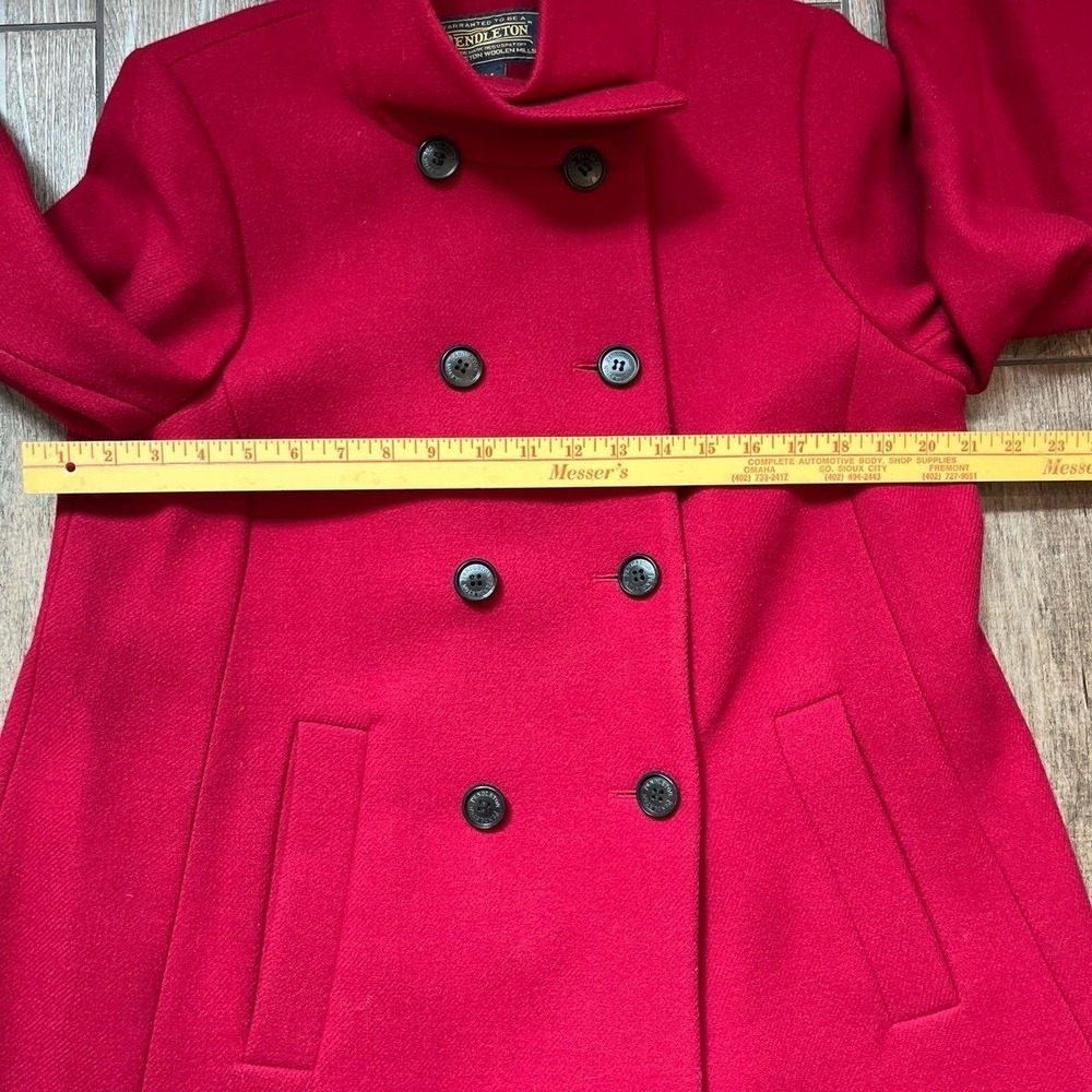 Pendleton Red Wool Double Breasted Button Down Pe… - image 4